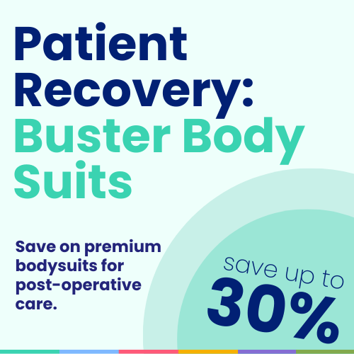 Patient Recovery: Buster Body Suits available with a 30% Discount!