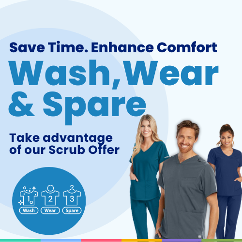Simplify Uniform Care with Our Wash, Wear, and Spare Scrubs Offer!