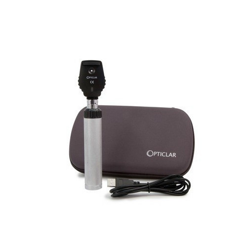 Opticlar Ophthalmoscope Set with L28 TrueTone LED Veterinary Head / Handle / Lithium Battery / USB Charger and Zip Case *1