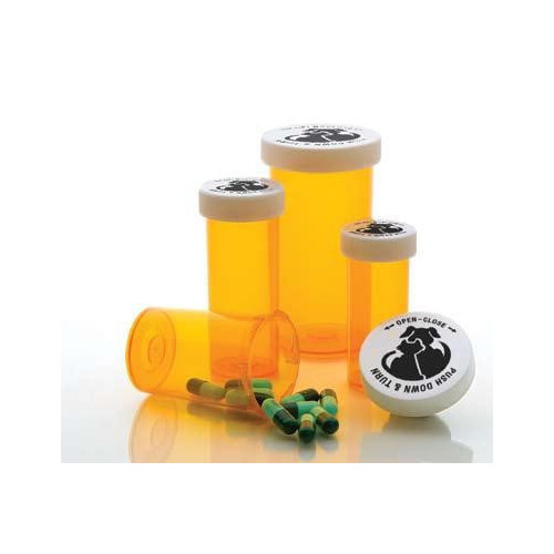 Pet Print YELLOW 145cc Child Resistant Vials Includes Caps (40D) *150