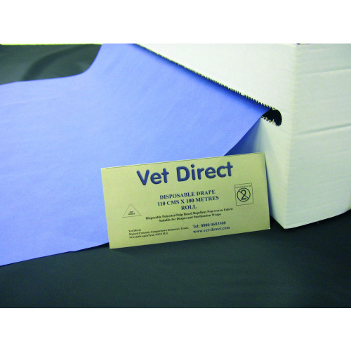 Vet Direct Drapes 110cm x 100M Roll Premium Blue *1