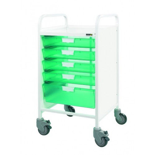 Vista 50 Trolley - Green Trays 4 Single Trays & 1 Double Depth *1