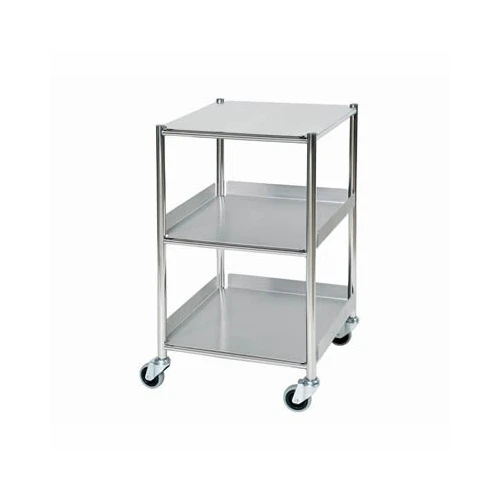 Surgical Trolley Stainless Steel with 1 Shelf and 2 Trays - Small 860(H)x460(W)x520(D) *1