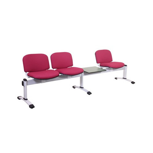 Visitor 4 Seat Module with 3 Visitor Moulded Plastic Seats + 1 Magazine Table Colour: GREY