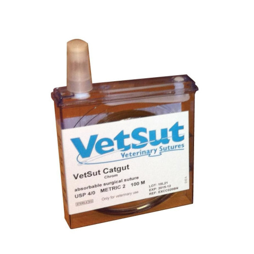 VetSut Catgut Cass. Size Metric 2 (USP4/0) Suture*100M