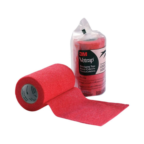 Vetrap Cohesive Bandage 10cm x 4.5m Red