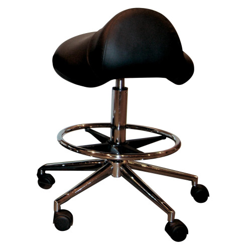 Pro-Seat Saddle Stool BLACK (MSO4H) with Foot Ring (Height Adjustable 58-78cm) *1