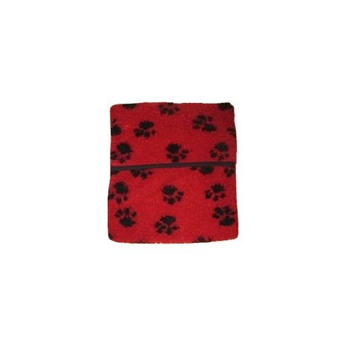 Microwave Hot Water Bottle (Fleece Red with Paw Prints) *1