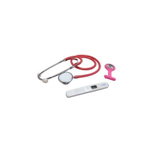 Nurses Obs Kit PINK (DD) includes Stethoscope, Thermometer, Fob Watch*1