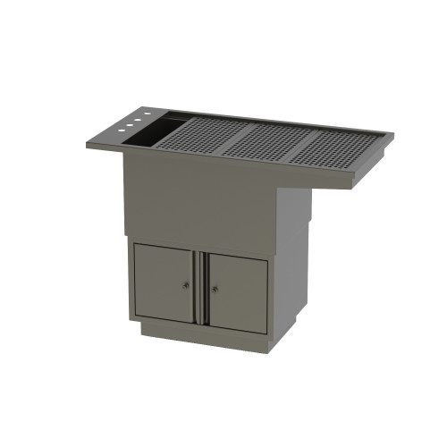 Tub Table w/under cupboard - All stainless steel construction with Knee Space 160x61x91.5cm* 1