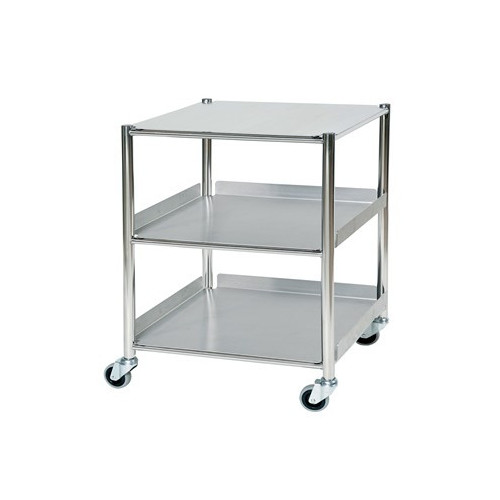 Medium Stainless Steel Surgical Trolley 1 Shelf & 2 Tray - Medium 860(H)x660(W)x520(D)*1