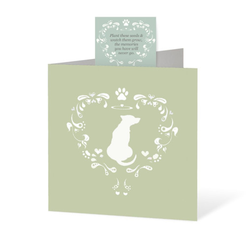 Sympathy Card with Seed Pack - Heart Dog