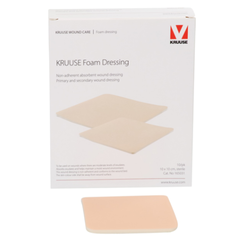 KRUUSE Foam Dressing 10 x 10cm Sterile x10