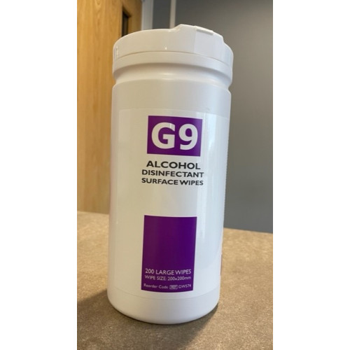 G9 Alcohol Disinfectant Wipes - Large Drum (200mm x 200mm)