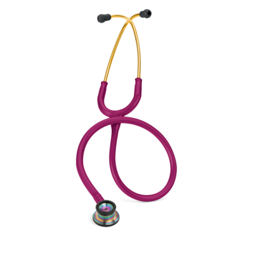 3M Littmann Classic II Infant Stethoscope 1.9cm Bell Raspberry w/ Rainbow chestpiece & Sunshine Yellow Eartubes