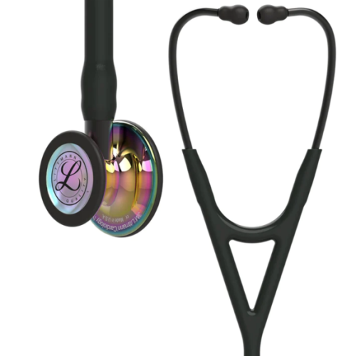 3m Littmann Cardiology Stethoscope with High Polish Rainbow, Black Tube, Smoke Stem and Smoke Headset