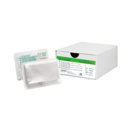 Lyostypt haemostatic agent 5x8cm package next to box