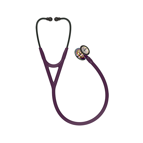 3m Littmann Cardiology Stethoscope with High Polish Rainbow, Plum Tube, Violet Stem and Black Headset