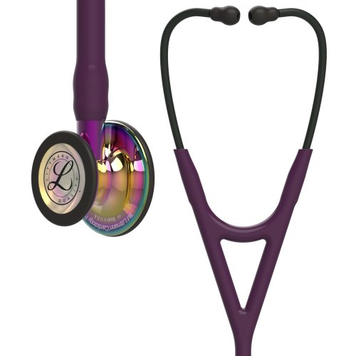 3m Littmann Cardiology Stethoscope with High Polish Rainbow, Plum Tube, Violet Stem and Black Headset