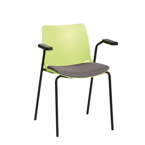 Neptune client seats with Anti-bacterial vinyl seat pads with arms Green Seat and Grey Vinyl Pad