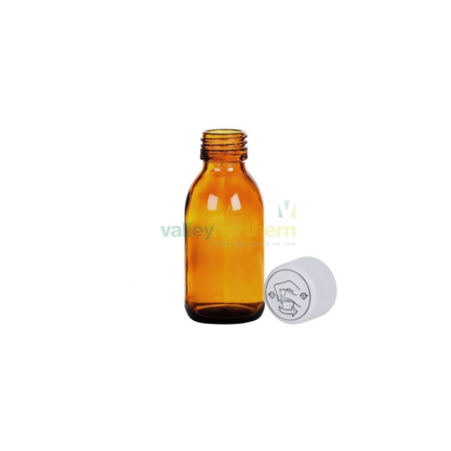 Pharmasafe Capped Glass Medicine Bottle 100ml