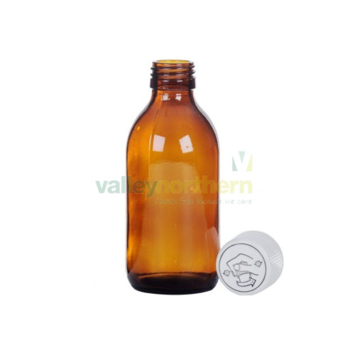 Pharmasafe Capped Glass Medicine Bottle 200ml