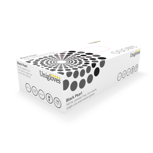 Pearl Nitrile Powder Free Gloves Black L