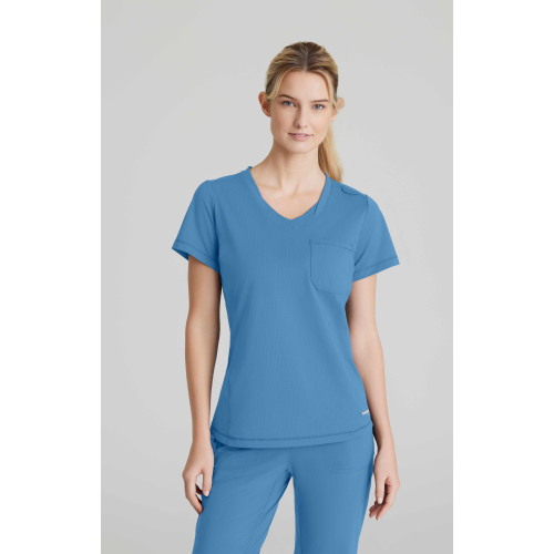 Barco Skechers Slip-ins Flow Knit Scrub Top in Ciel - M