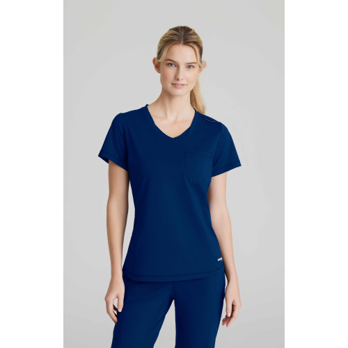 Barco Skechers Slip-ins Flow Knit Scrub Top in Navy Blue - XL