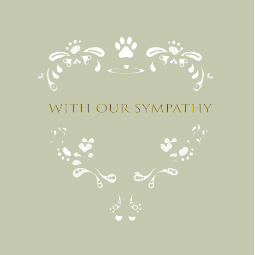 Pet Sympathy Cards Heart With Sympathy