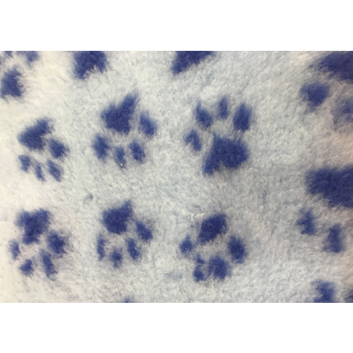 Vet Bedding Light Blue with Blue Paw Prints 19" x 15" (Non-slip Backing)