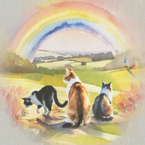 Cat Rainbow Pet Sympathy Card
