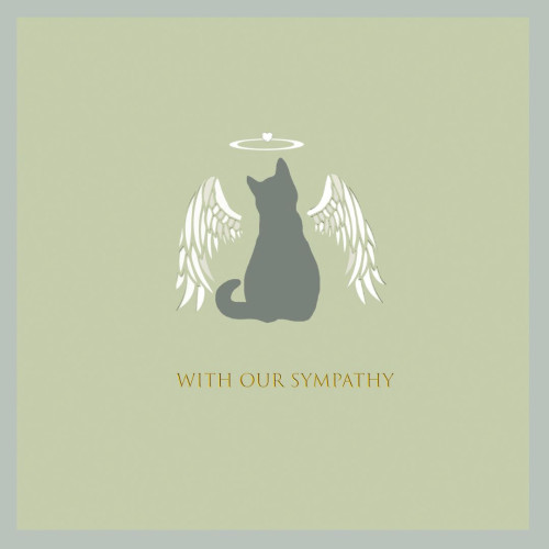 Wings Cat Pet Sympathy Card