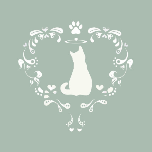 Cat Heart Pet Sympathy Card