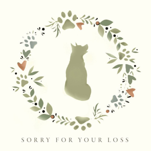 Sorry For Your Loss Wreath Dog Pet Sympathy Card