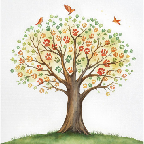 Pet Sympathy Cards Paw Tree