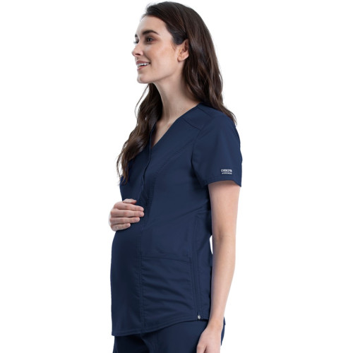 Cherokee Revolution Maternity Mock Wrap Top Navy Size L