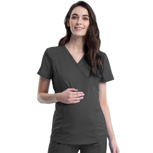 Cherokee Revolution Maternity Mock Wrap Top Pewter Size XXS
