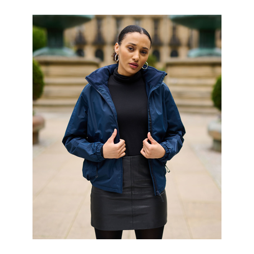 Women's fleece-lined rain bomber jacket